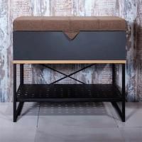 Банкетка Бриклаер Форест 60 Антрацит со вставкой Пенёк