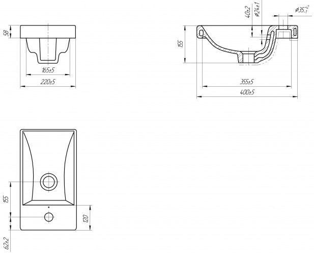 Раковина Cersanit Moduo 40 S-UM-MOD40/1, артикул S-UM-MOD40/1