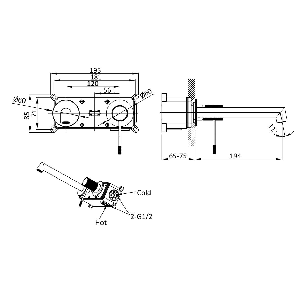 смесители для раковины Vincea Смеситель для раковины Desire VBFW-1D1GM встраиваемый однорычажный, вороненая сталь,