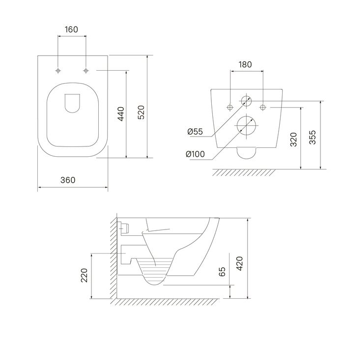 Унитаз подвесной, безободковый, Torr, IDDIS, TORRDSEi25, артикул TORRDSEi25
