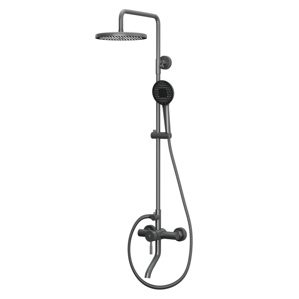 Душевая система с изливом RUSH Melos графит (SUS1101-40Grey)