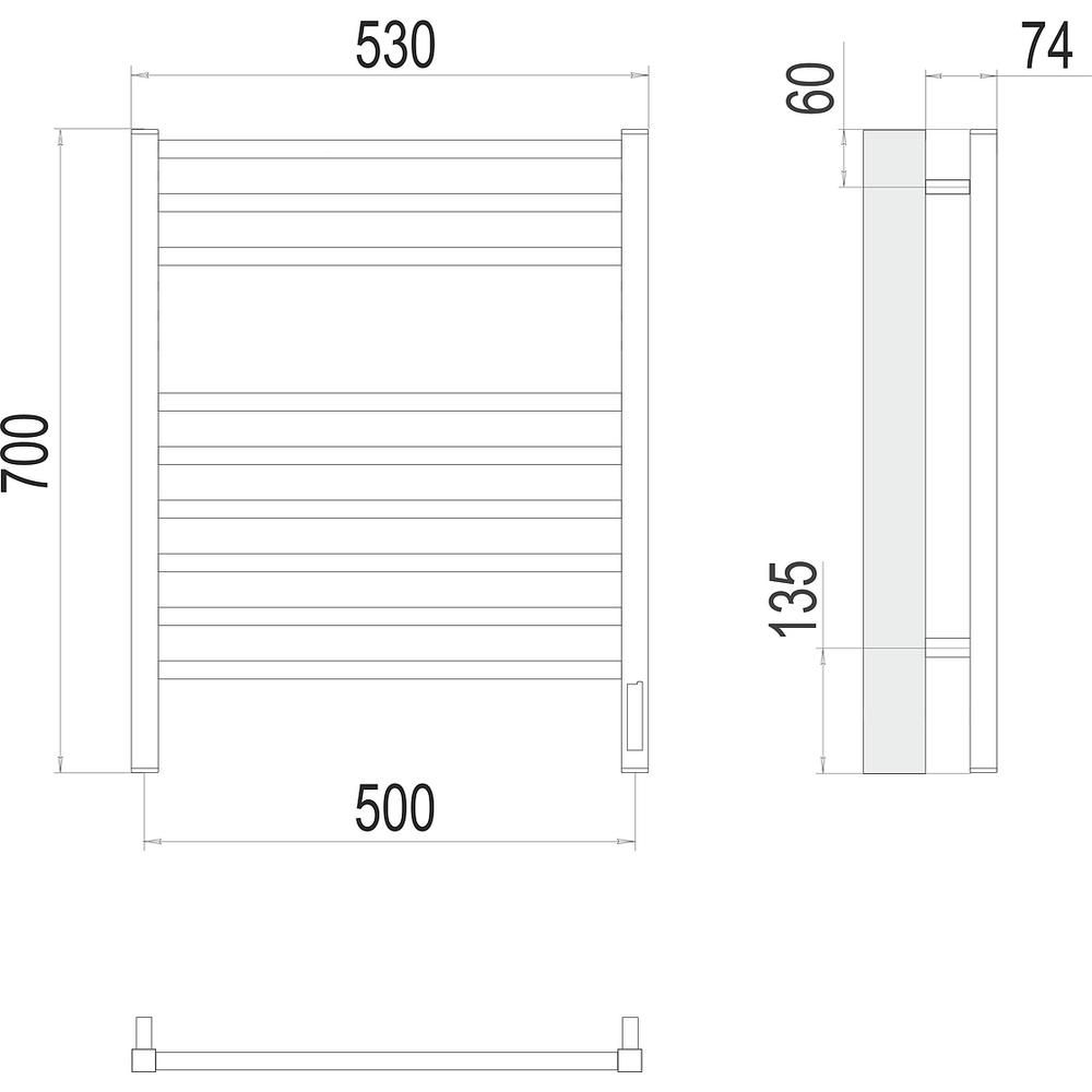 Полотенцесушитель электрический Terminus Ватикан П9 50х70, артикул 4670078526229