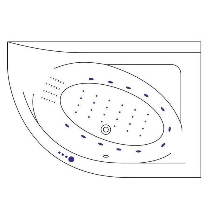 Ванна EXCELLENT Aquarella 150x100 (правая) "NANO" (хром)