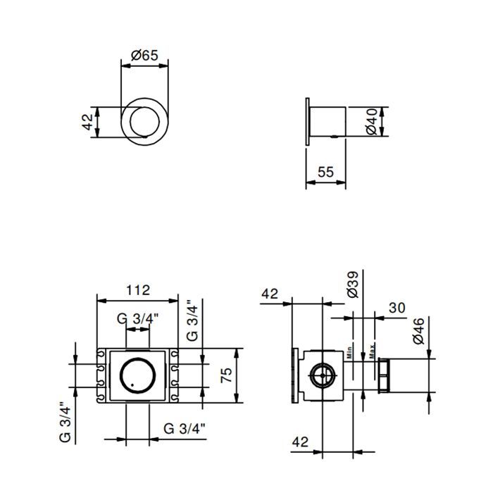 FANTINI Nostromo Запорный вентильь, отделка Матовая натуральная сталь