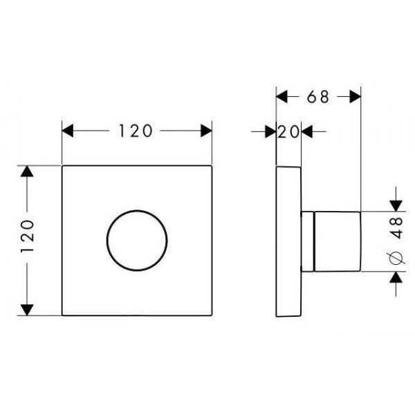 AX ShowerCollection Встраиваемый запорный/переключающий вентиль Trio/Quattro , ½’ (внешняя часть), цвет: хром AX ShowerCollection Встраиваемый запорный/переключающий вентиль Trio/Quattro , ½’ (внешняя часть), цвет: хром