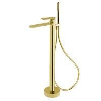 Fima Carlo Frattini Flo Смеситель для ванны, напольный, с ручным душем, цвет: золото Fima Carlo Frattini Flo Смеситель для ванны, напольный, с ручным душем, цвет: золото