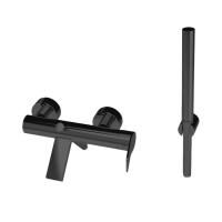 Bongio GIO2 Смеситель настенный для душа на 2 отв с ручной лейкой,  цвет: черный матовый