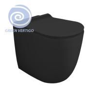 SIMAS Vignoni унитаз напольный приставной безободковый &quot;Rimless&quot; 56*36,5см, слив универсальный, смыв Tornado, цвет: черный матовый