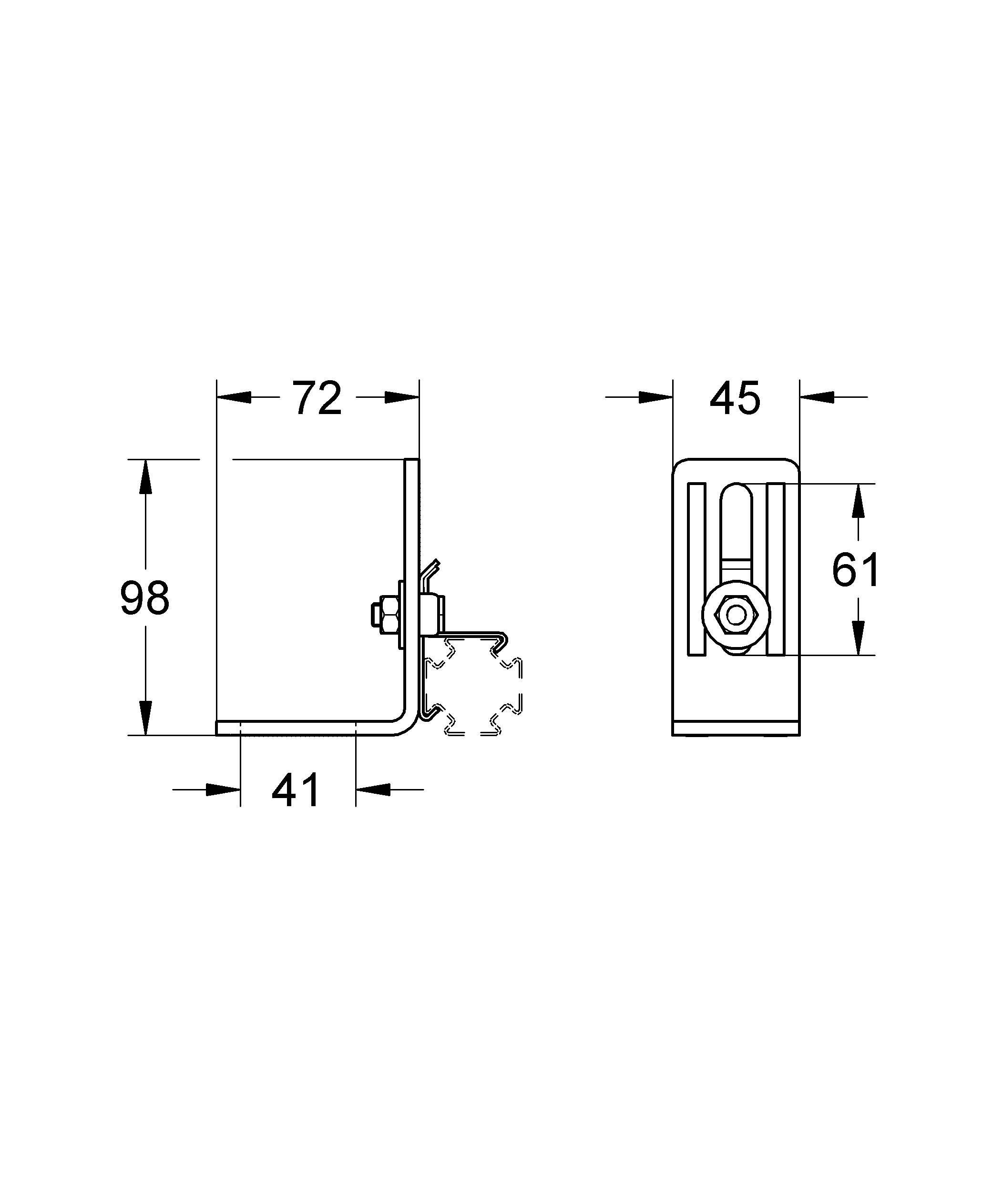Угловой элемент для монтажа к полу или стене GROHE Rapid Pro (39023000) Угловой элемент для монтажа к полу или стене GROHE Rapid Pro (39023000)
