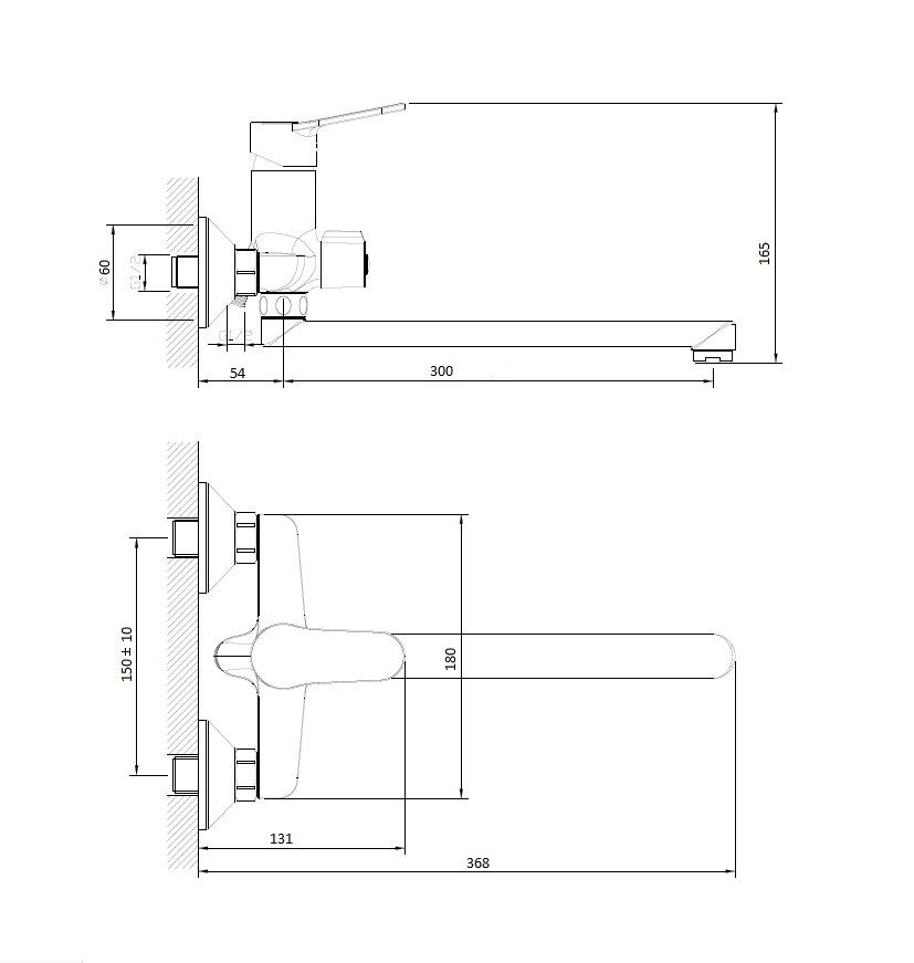Смеситель для ванны с душем DQ Leipzig длинный излив хром (DA1763301), артикул DA1763301