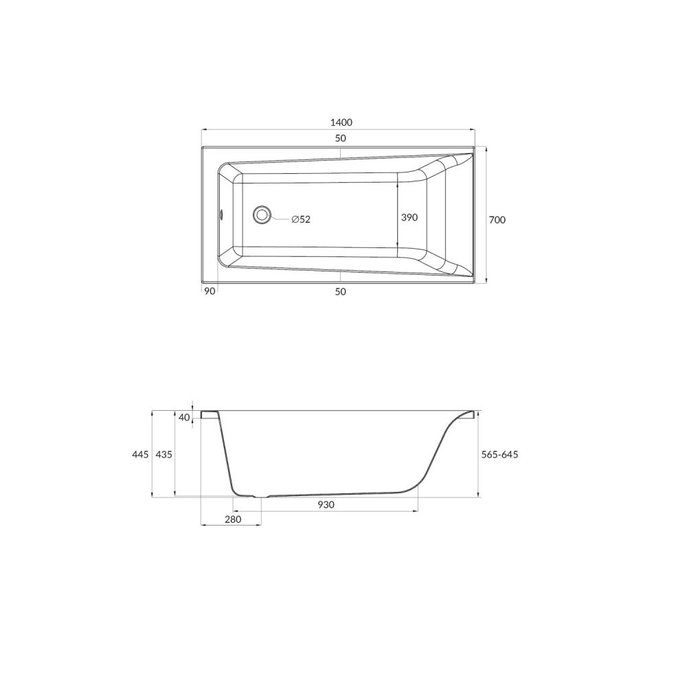 Ванна Cersanit  прямоугольная LORENA 140x70 (63345), артикул 63345