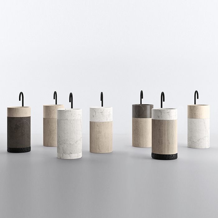 NOORTH milldue edition ROMA Раковина напольная Ø450х880 мм., без перел, с дон клап, цоколь Bianco Carrara, корпус Bianco Carrara, раков Bianco Carrara