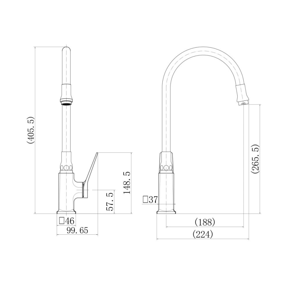 Смеситель для кухни FASHUN A4186-7A, черный