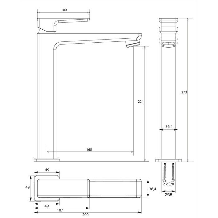 Смеситель для умывальника OMNIRES PARMA PM7412GR (графит)