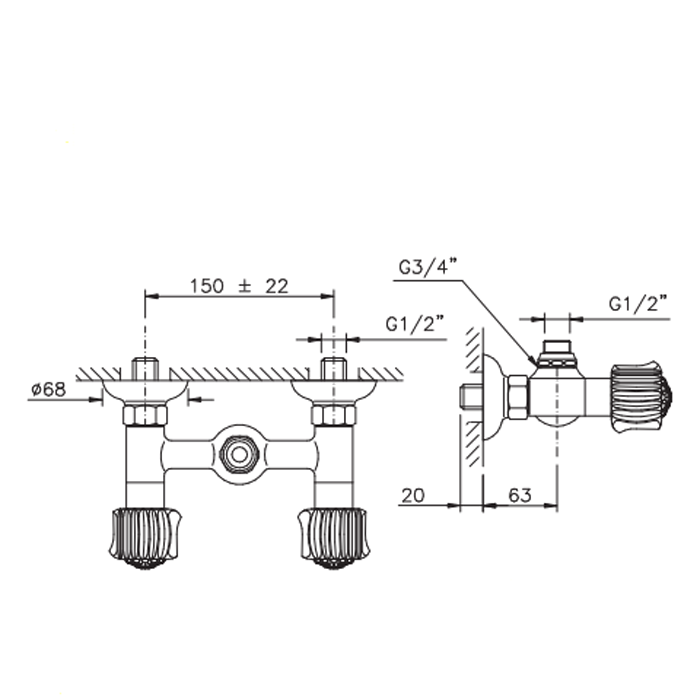 Nicolazzi Onice Смеситель для душа без гибкого шланга и лейки, цвет: хром, артикул 2125CR09O