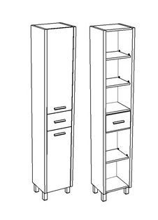 Шкаф-пенал "Верона 35", антик