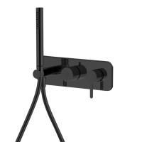 Fima Carlo Frattini Snap Смеситель для душа, встраиваемый, с ручным душем, 2 источника, цвет: чёрный матовый