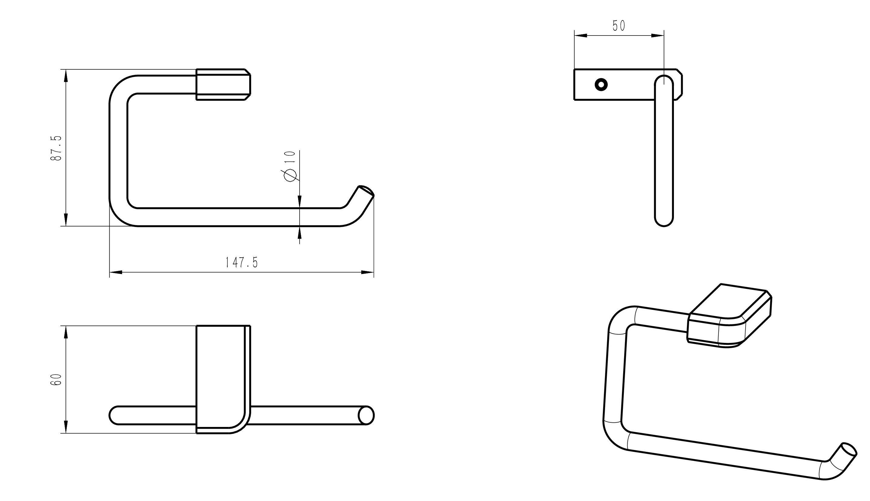 Держатель для туалетной бумаги WONZON & WOGHAND, Хром (WW-V3801-CR)