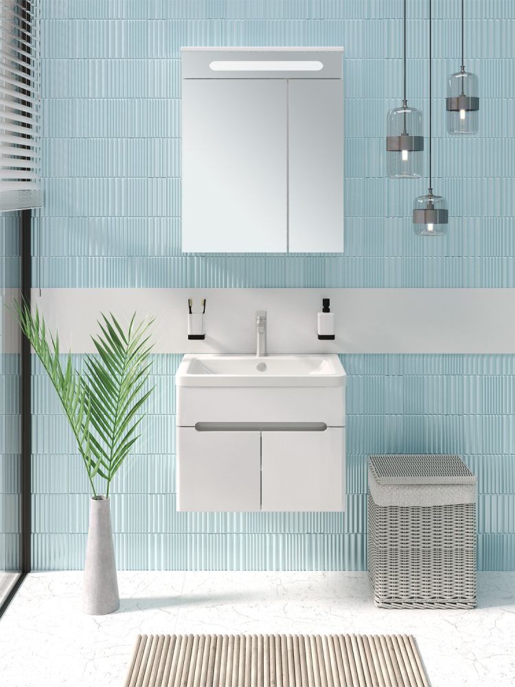 Тумба Runo Парма 60 подвесная 2 двери под умывальник УТ000001837 (Omega 60) (00-00001037), артикул 00-00001037