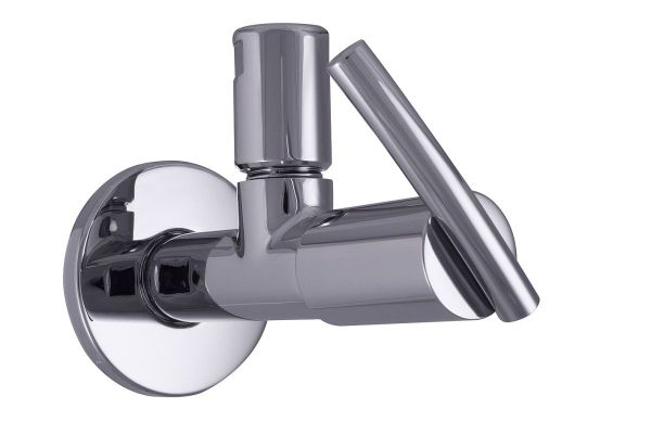 Schlosser Athena, угловой вентиль с компрессионной гайкой, подключение 1/2"х3/8", цвет хром