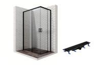 Душевой уголок Ambassador Queen Black 11011205L-ST5, прямоугольный, линейный трап, 120х80