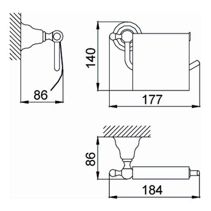 HUBER Croisette Бумагодержатель с крышкой, цвет бронза