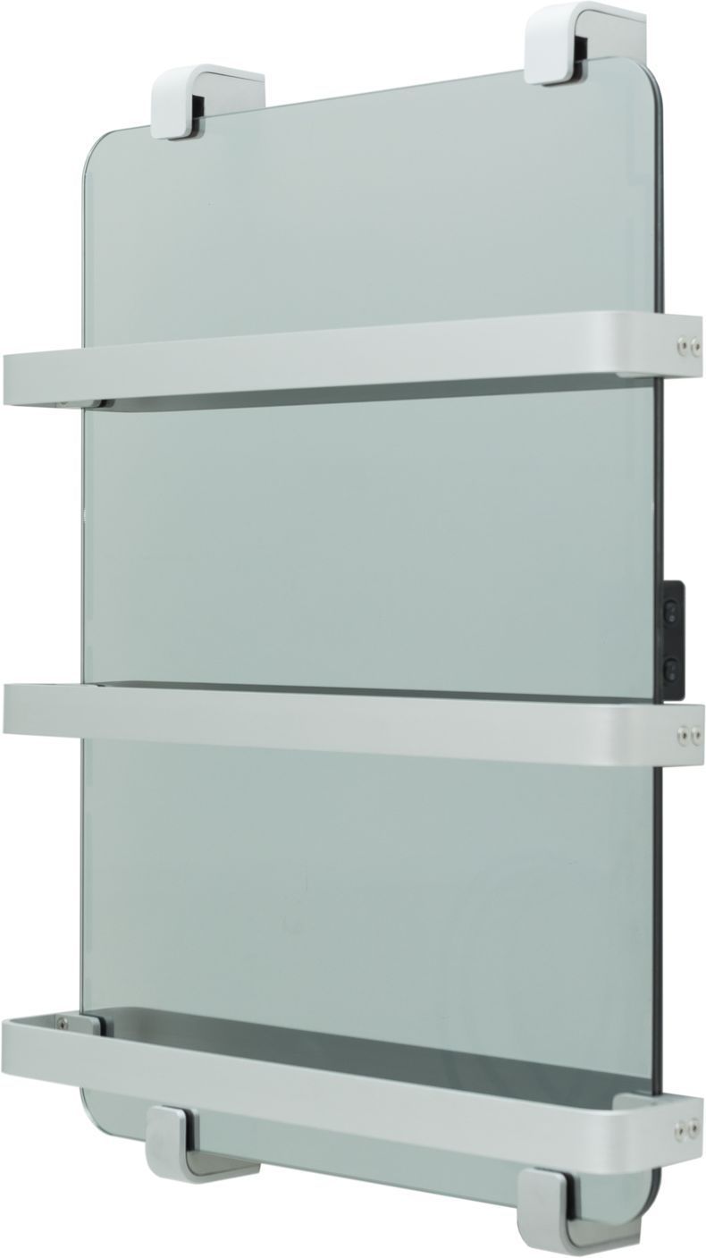 Полотенцесушитель электрический Allen Brau Infinity 60x44 с рейлингом и креплением, серебро браш