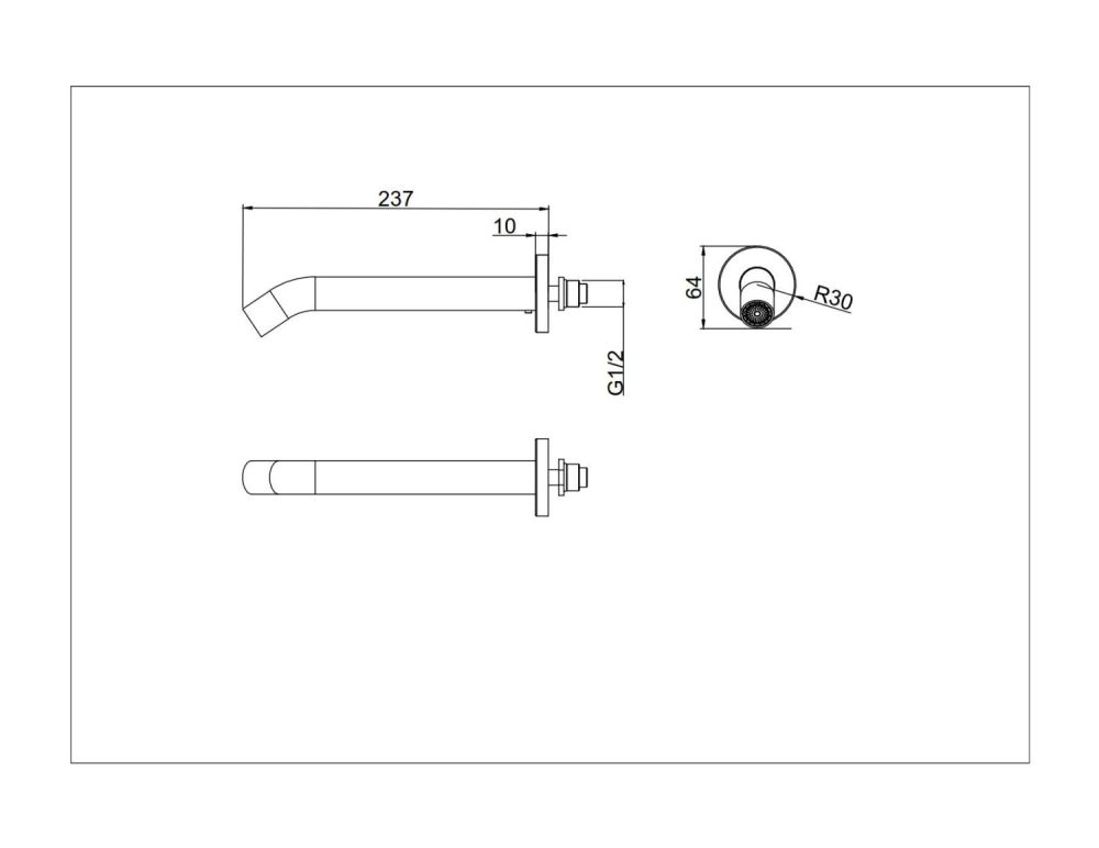 Излив встраиваемый DK хром (DC1004895), артикул DC1004895