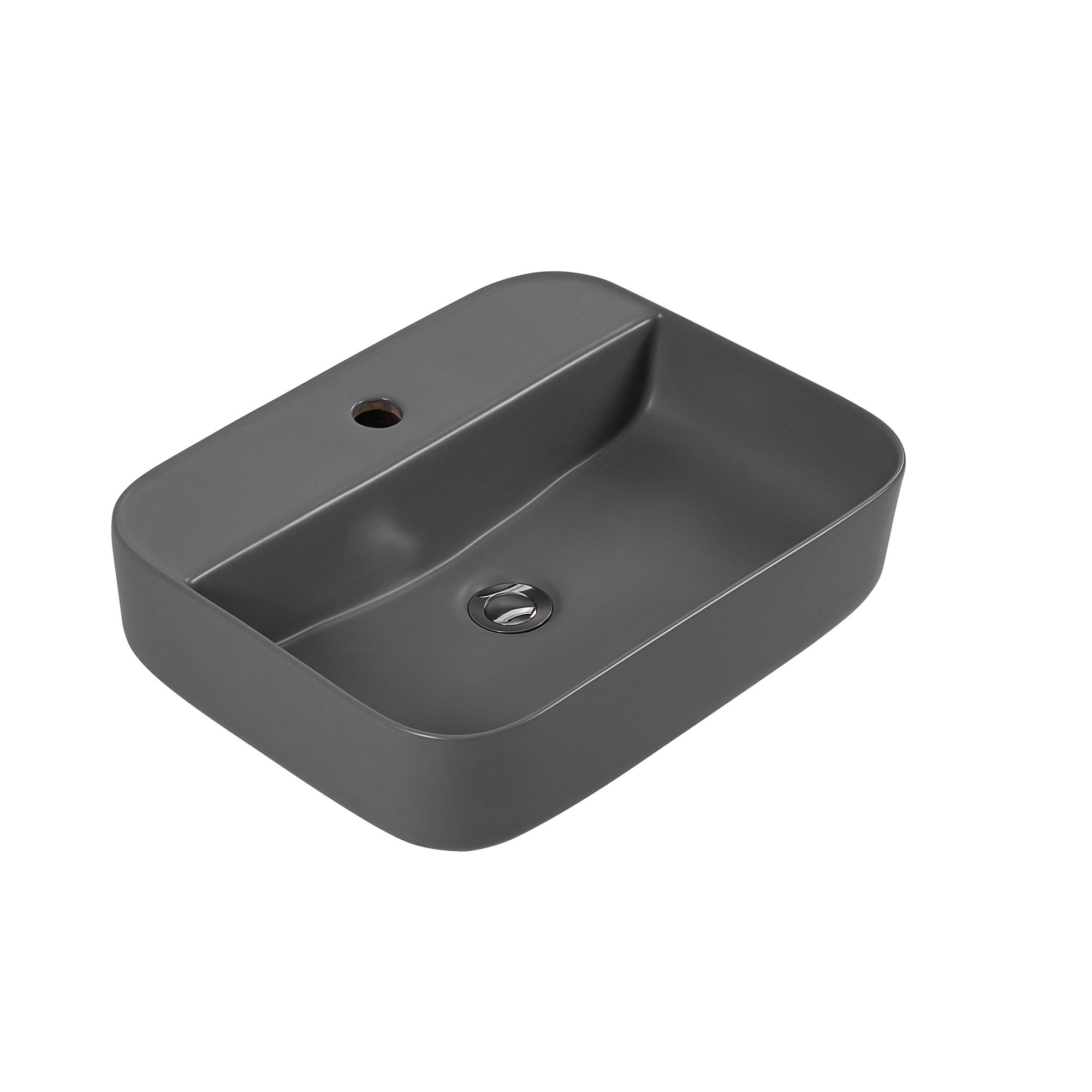 Раковина накладная для установки на столешницу AQUATEK ВЕГА  AQ5506-MG 500*395*140, с отверстием под смеситель, матовый серый Раковина накладная для установки на столешницу AQUATEK ВЕГА  AQ5506-MG 500*395*140, с отверстием под смеситель, матовый серый