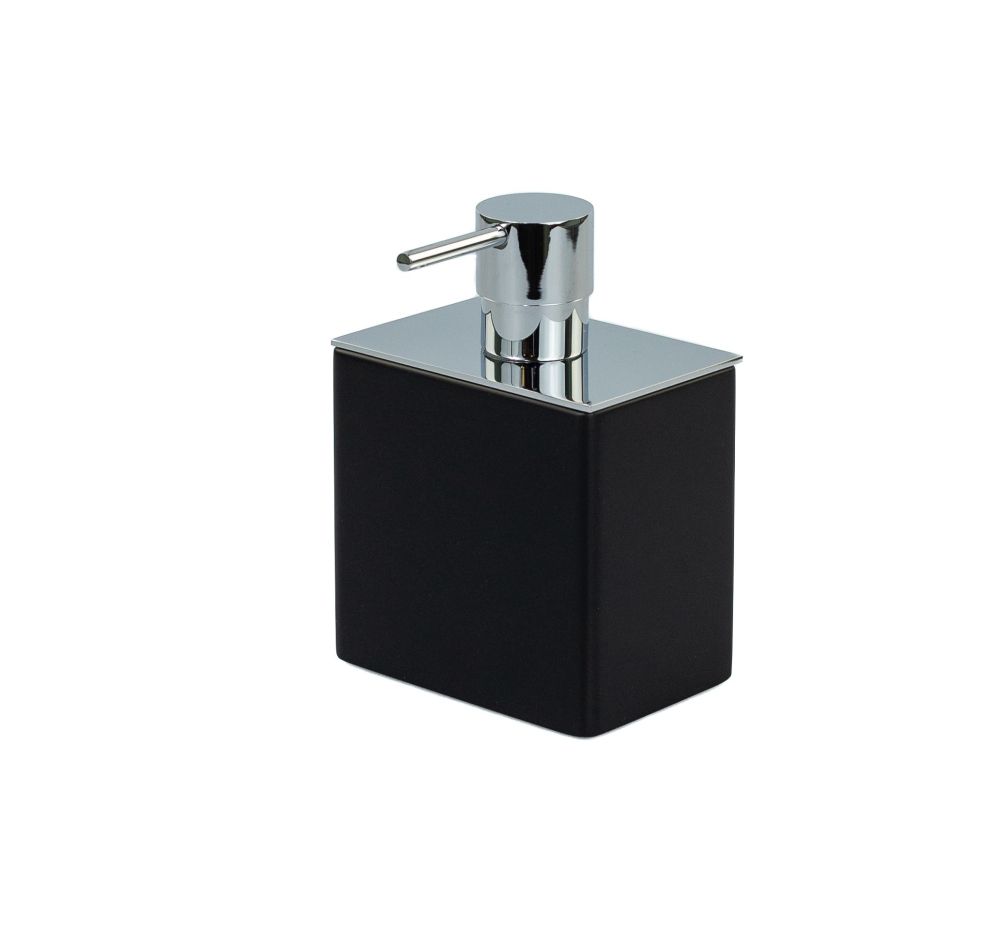 Stil Haus Rettangolo, настольный дозатор, цвет черный, помпа с крышкой хром