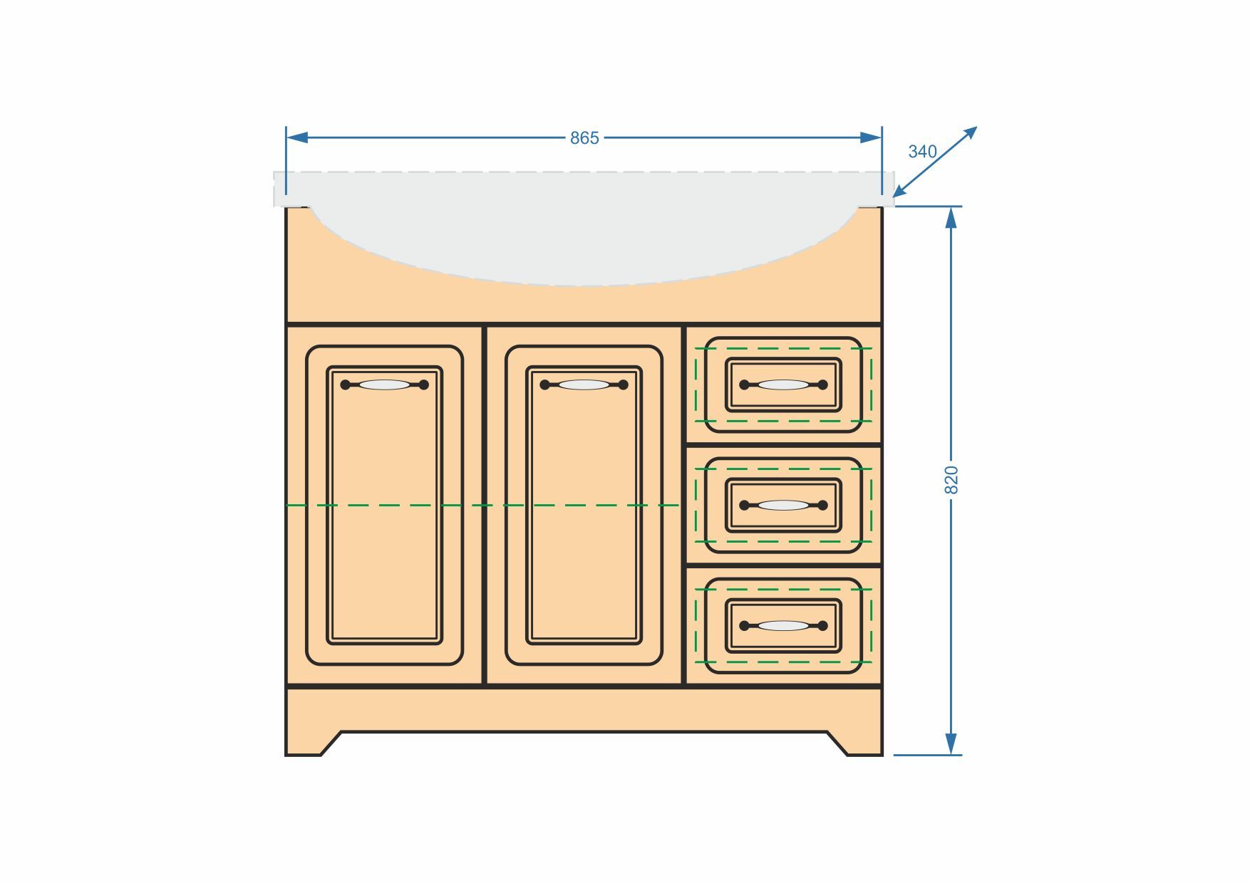 Тумба "Кармела 90", карпатская ель, Эльбрус 90