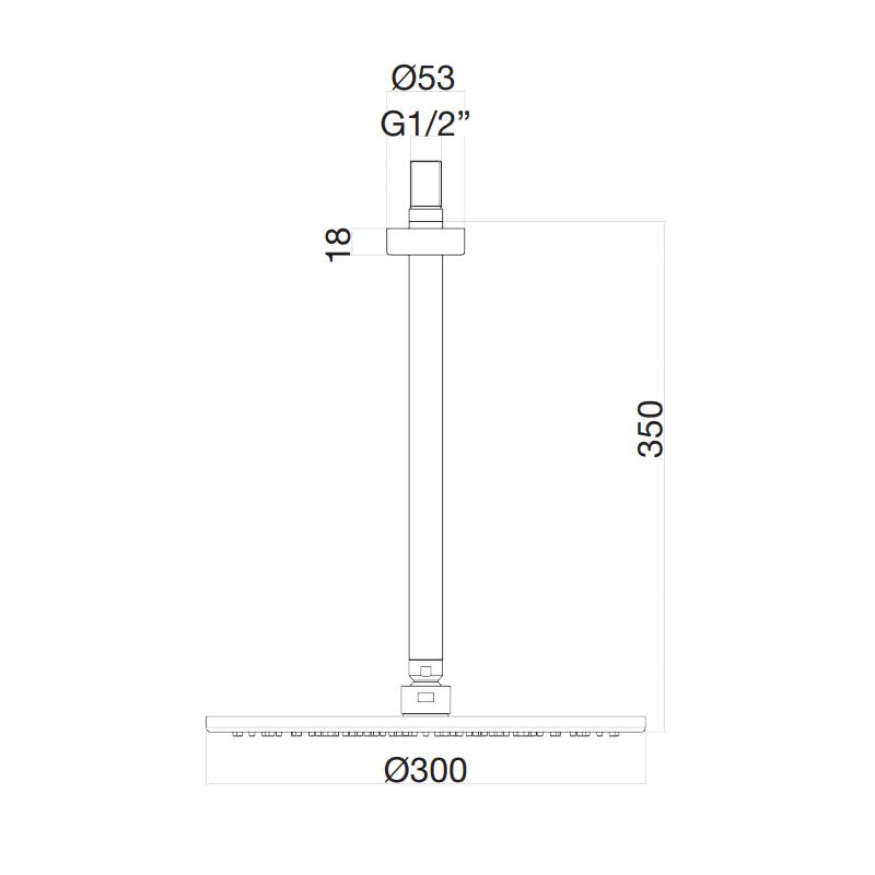 Верхний душ с кронштейном Fiore 30CR8644, хром