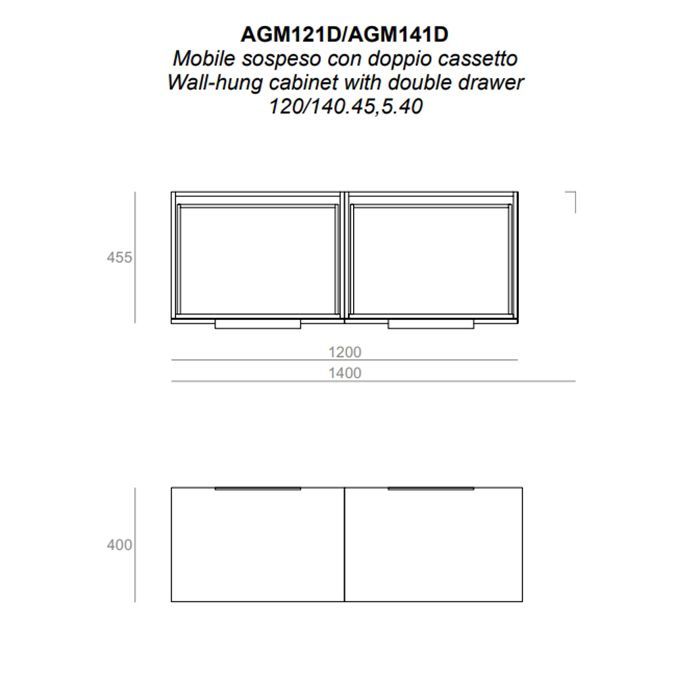 SIMAS AGILE  Тумба подвесная 120x46xh40 см, для раковины AG121D.., 1 ящик, ручка матовый хром, цвет ROCCIA SIMAS AGILE  Тумба подвесная 120x46xh40 см, для раковины AG121D.., 1 ящик, ручка матовый хром, цвет ROCCIA