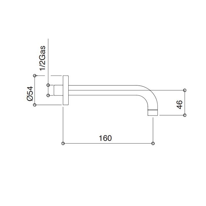 Bongio Acquacarica Излив настенный, 220 мм, цвет черный