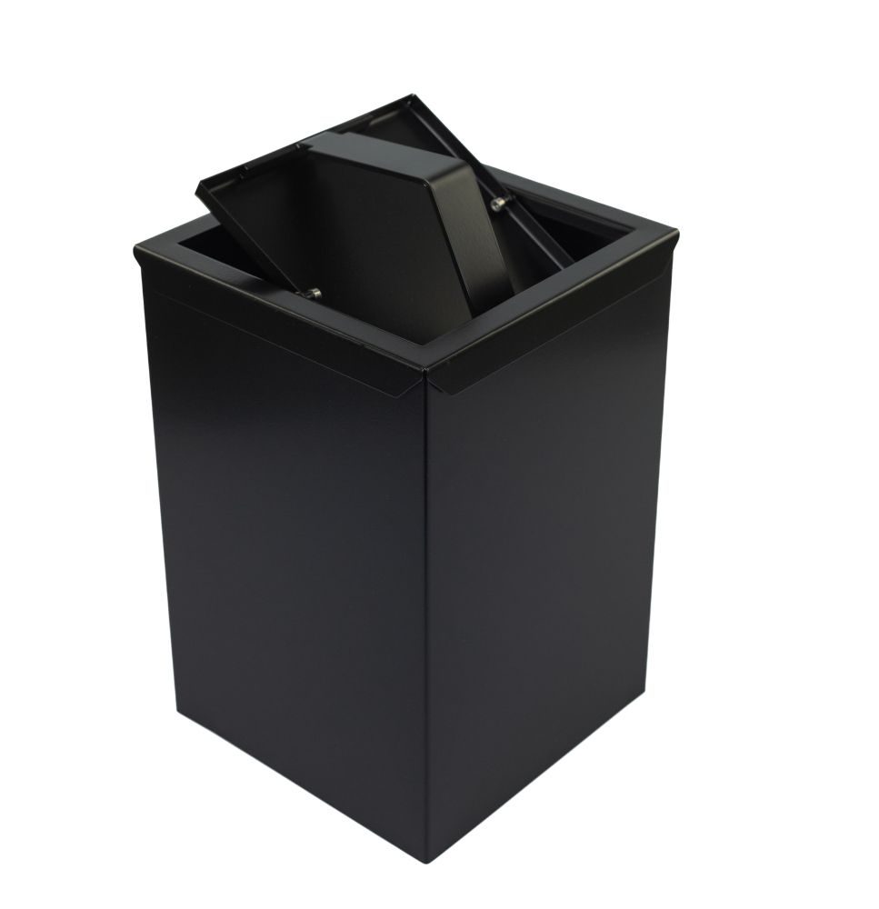 Stil Haus, квадратный контейнер для мусора (8 литров) с вращающейся крышкой, цвет черный матовый, артикул 1165(23)