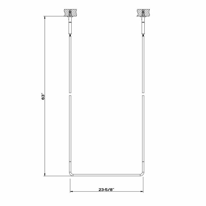 Gessi Goccia Полотенцедержатель потолочный 60см h=160см, цвет: черный