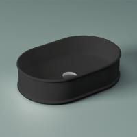 Artceram ATELIER Раковина накладная, 60x40хh15см, без отв под смеситель, без перелива, цвет: черный матовый