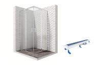 Душевой уголок Ambassador Kingston 14011103-ST15, квадратный, линейный трап, 100х100