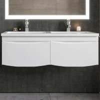 Тумба под раковину Бриклаер Вега 125 подвесная Белый глянец