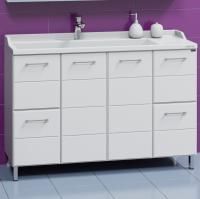 Тумба для умыв. "Омега-120" 4 ящ. напол. (Ум. Сириус 120 литой мрамор)