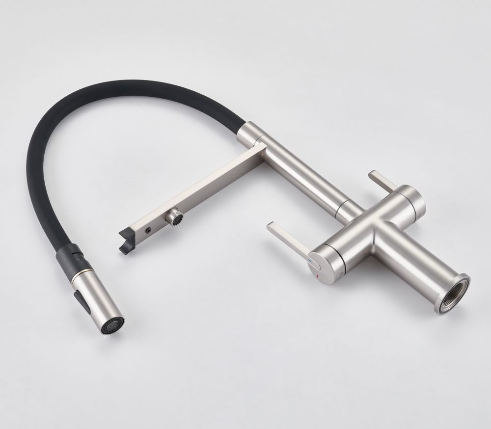 Смеситель для кухни с подключением фильтра для воды Rose R458L, сатин