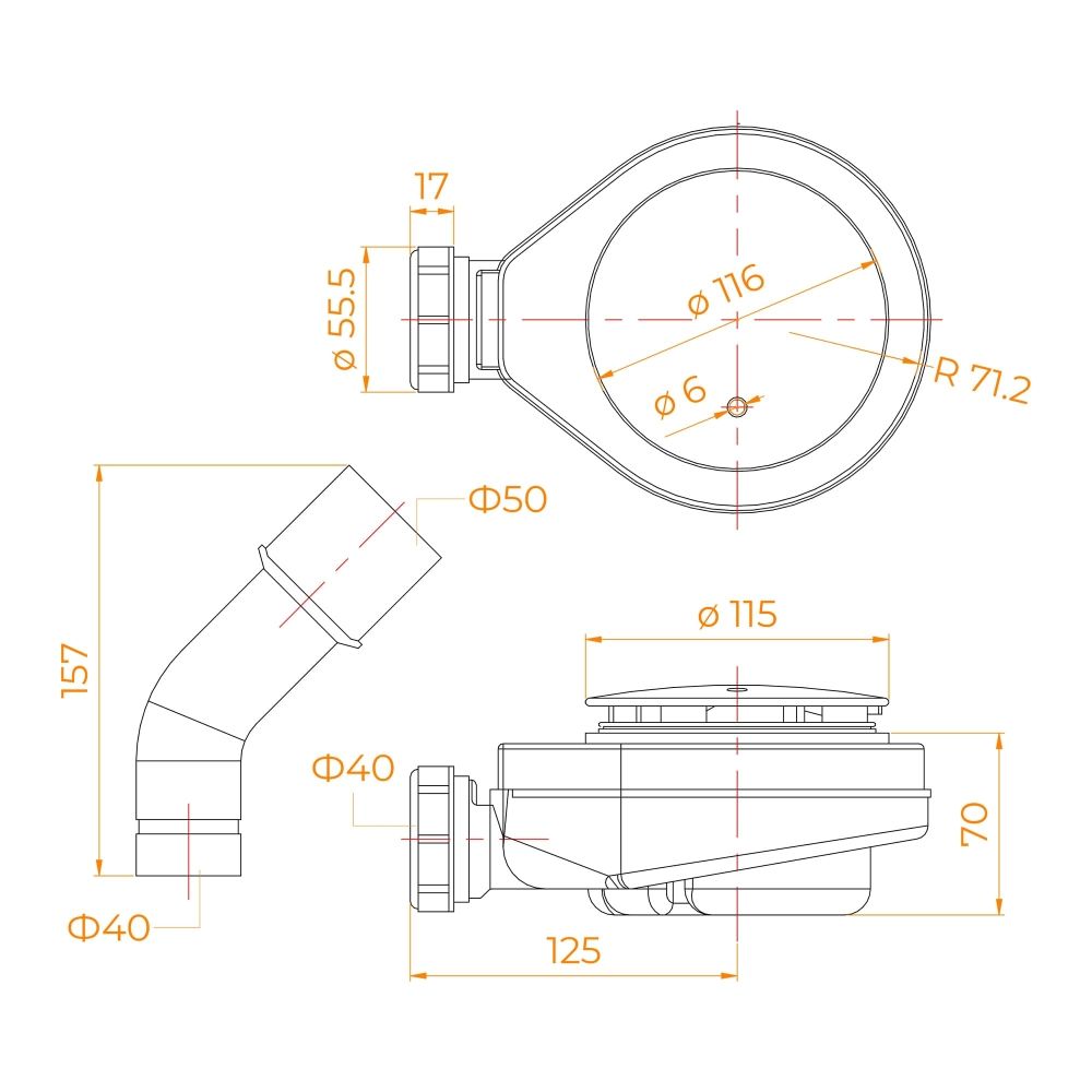 Сифон для поддонов RGW S-18