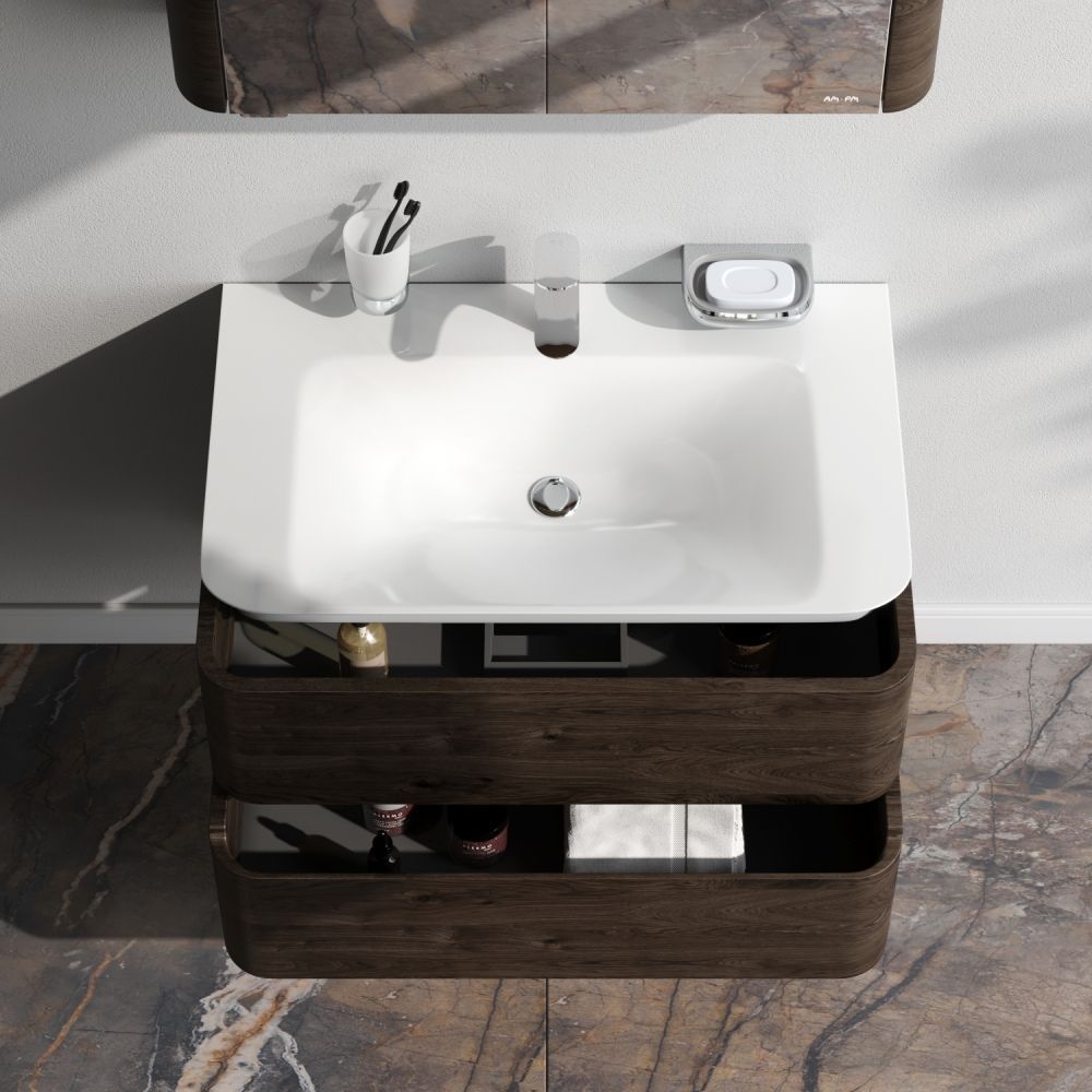 M30FHX0802TF Sensation, База под раковину, подвесная, 80 см, ящики, табачный дуб, текстурированная, M30FHX0802TF Sensation, База под раковину, подвесная, 80 см, ящики, табачный дуб, текстурированная,