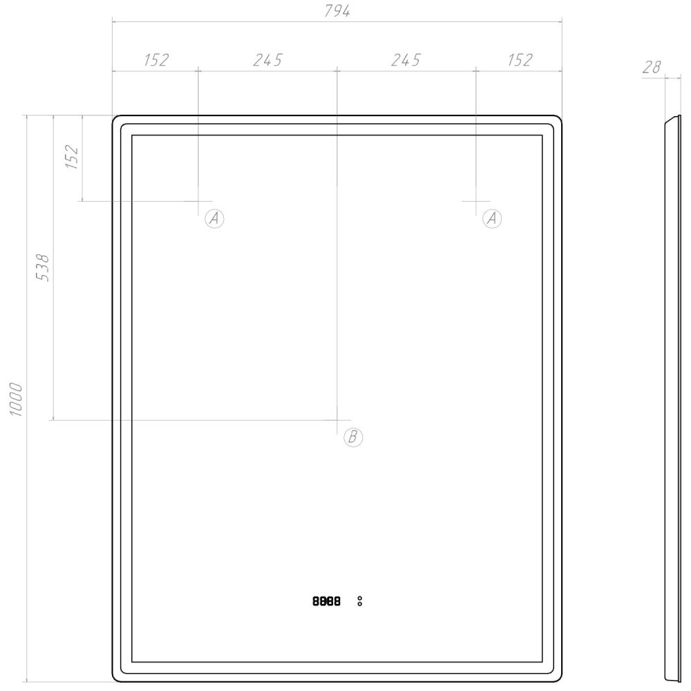 Зеркало VIGO Roberta Luxe 800 (294), артикул 294