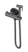 Смеситель с гигиеническим душем и термостатом встраиваемый WONZON & WOGHAND, Темный графит (WW-88819902-BGM)