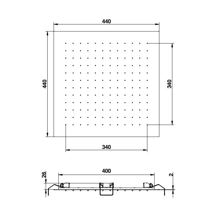 Bongio Soffioni Верхний душ квадратный встраиваемый 400*400 мм, цвет золото