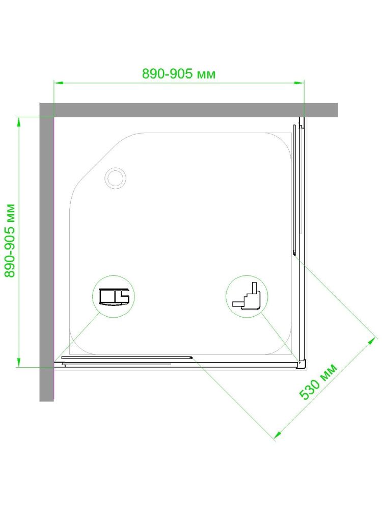 Душевой уголок Royal Bath RB HPD-C-ST 90х90х200 (матовое), артикул RB90HPD-C-ST