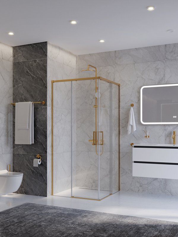 PLANE-A-2-90-C-IN Душевой уголок, отделка Сатин, артикул PLANE-A-2-90-C-IN