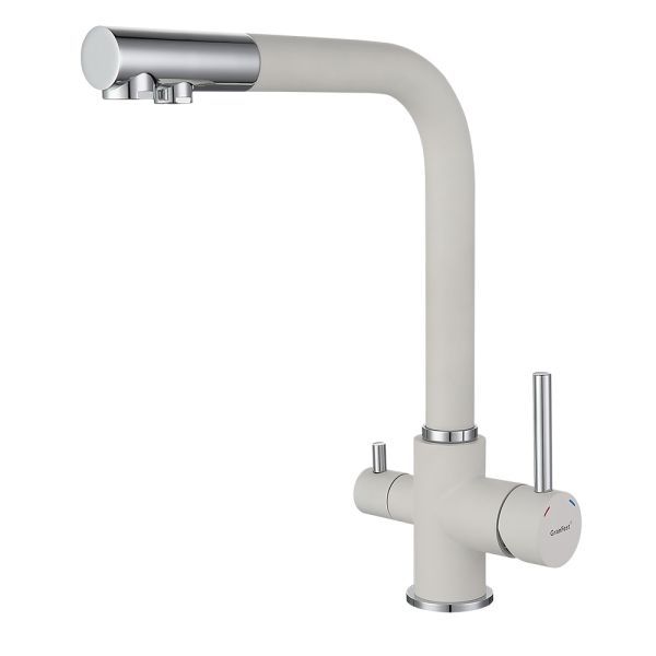 Смеситель для кухни с подключением фильтра GranFest 3611, иней