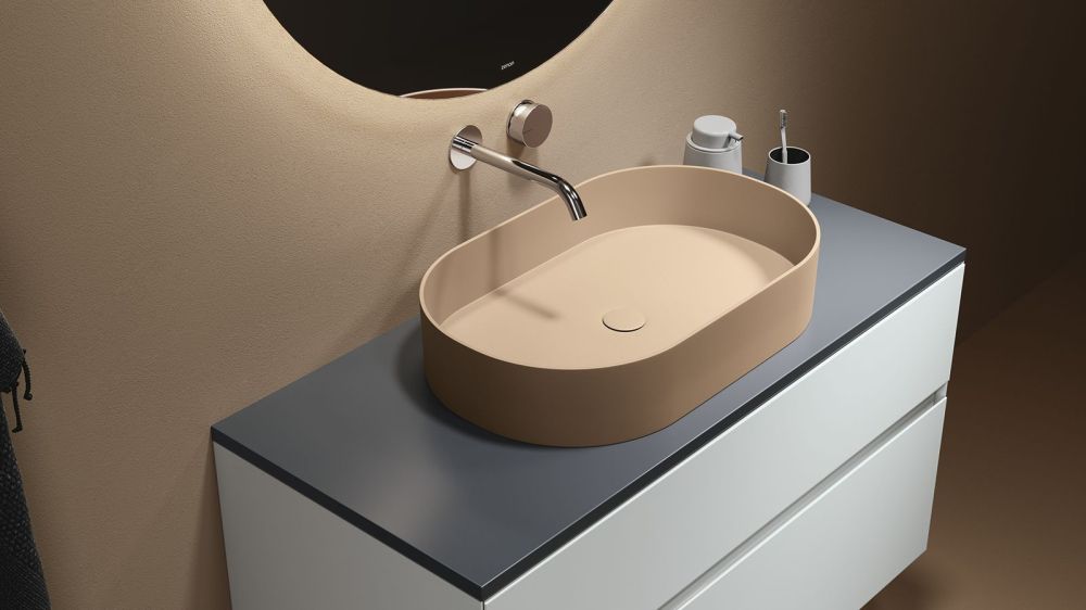 Zenon Esla, накладная раковина закругленной формы, 58,5х36,3х11,2 см, цвет белый матовый, артикул 4000.000.000.000.09342